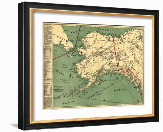 Alaska - Panoramic State Map-Lantern Press-Framed Art Print