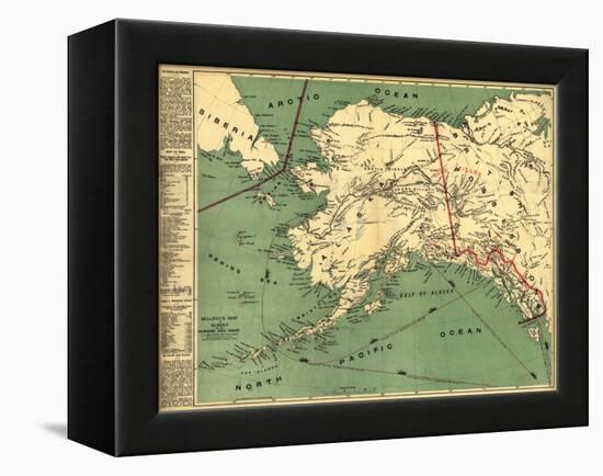 Alaska - Panoramic State Map-Lantern Press-Framed Stretched Canvas