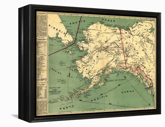 Alaska - Panoramic State Map-Lantern Press-Framed Stretched Canvas