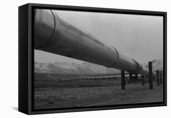 Alaska Pipeline at its Highest Elevation Near Atigun Pass, in Brooks Range, 1977-null-Framed Stretched Canvas
