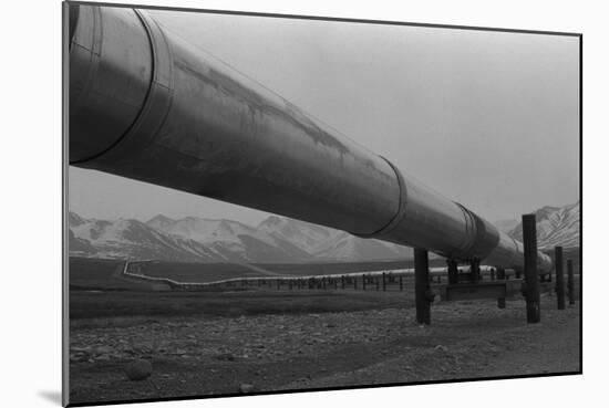 Alaska Pipeline at its Highest Elevation Near Atigun Pass, in Brooks Range, 1977-null-Mounted Photo