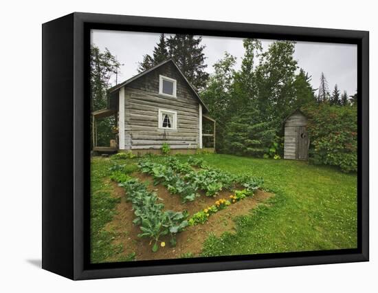 Alaska-Pratt Museum Homestead and Outhouse Built in 1929, Homer, Alaska, USA-Dennis Flaherty-Framed Premier Image Canvas