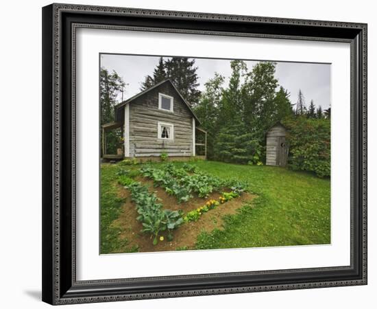 Alaska-Pratt Museum Homestead and Outhouse Built in 1929, Homer, Alaska, USA-Dennis Flaherty-Framed Photographic Print