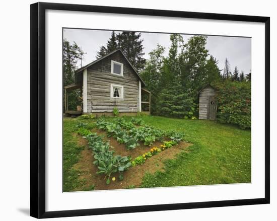 Alaska-Pratt Museum Homestead and Outhouse Built in 1929, Homer, Alaska, USA-Dennis Flaherty-Framed Photographic Print