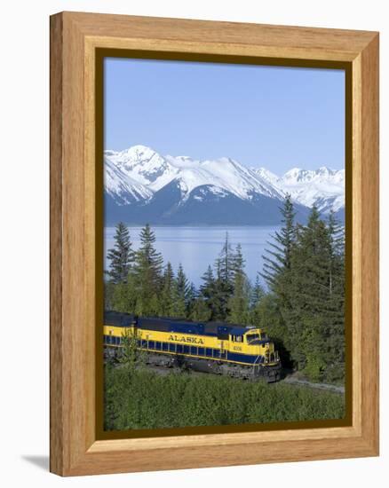 Alaska Railroad Near Girdwood, Alaska, United States of America, North America-null-Framed Premier Image Canvas