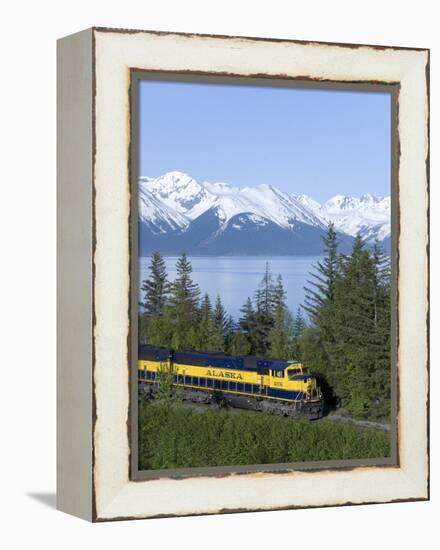 Alaska Railroad Near Girdwood, Alaska, United States of America, North America-null-Framed Premier Image Canvas