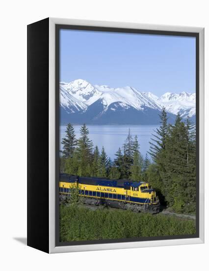 Alaska Railroad Near Girdwood, Alaska, United States of America, North America-null-Framed Premier Image Canvas