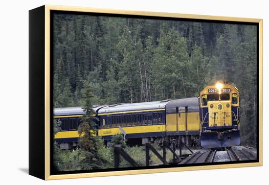 Alaska Railroad Train, Denali National Park, Alaska, USA-Gerry Reynolds-Framed Premier Image Canvas
