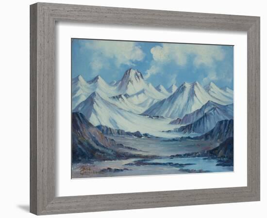 Alaska Range From Richardson Highway-Anna P. Gellenbeck-Framed Giclee Print