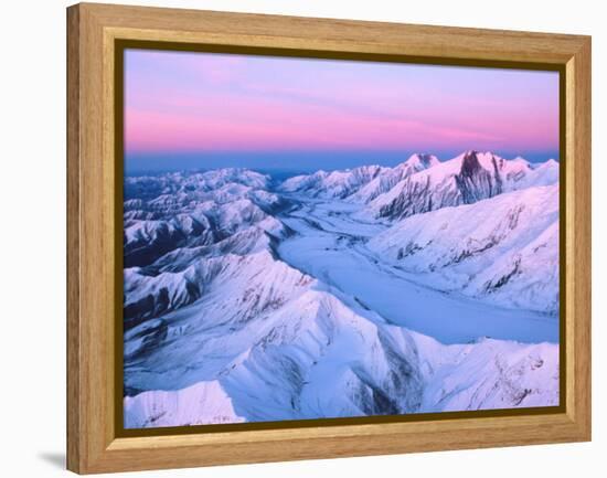 Alaska Range with Alpen Glow, Denali National Park, Alaska, USA-Dee Ann Pederson-Framed Premier Image Canvas