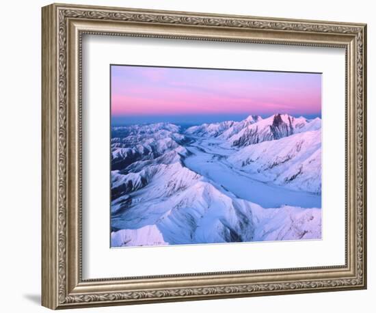 Alaska Range with Alpen Glow, Denali National Park, Alaska, USA-Dee Ann Pederson-Framed Photographic Print