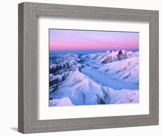 Alaska Range with Alpen Glow, Denali National Park, Alaska, USA-Dee Ann Pederson-Framed Photographic Print