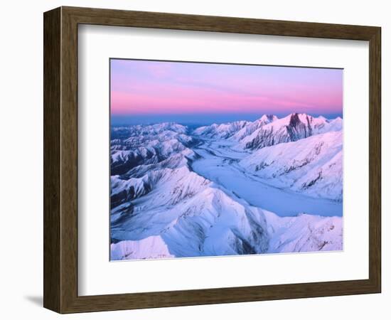 Alaska Range with Alpen Glow, Denali National Park, Alaska, USA-Dee Ann Pederson-Framed Photographic Print