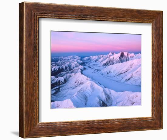 Alaska Range with Alpen Glow, Denali National Park, Alaska, USA-Dee Ann Pederson-Framed Photographic Print