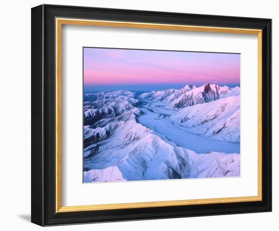 Alaska Range with Alpen Glow, Denali National Park, Alaska, USA-Dee Ann Pederson-Framed Photographic Print