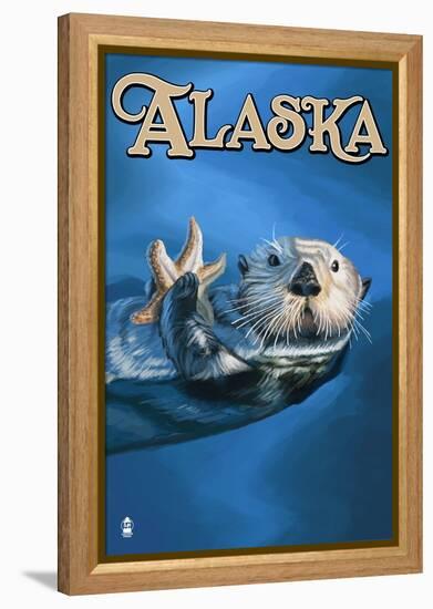 Alaska - Sea Otter-Lantern Press-Framed Stretched Canvas