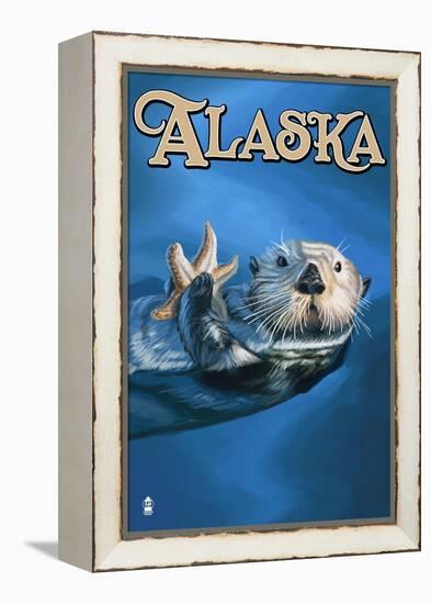 Alaska - Sea Otter-Lantern Press-Framed Stretched Canvas