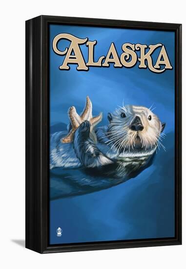 Alaska - Sea Otter-Lantern Press-Framed Stretched Canvas