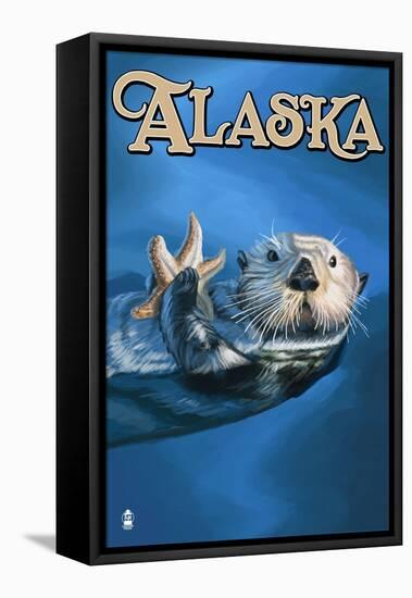 Alaska - Sea Otter-Lantern Press-Framed Stretched Canvas