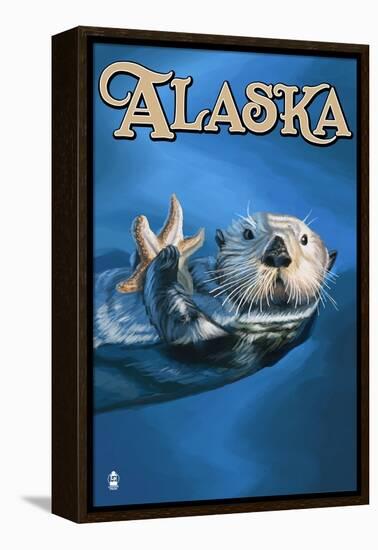 Alaska - Sea Otter-Lantern Press-Framed Stretched Canvas