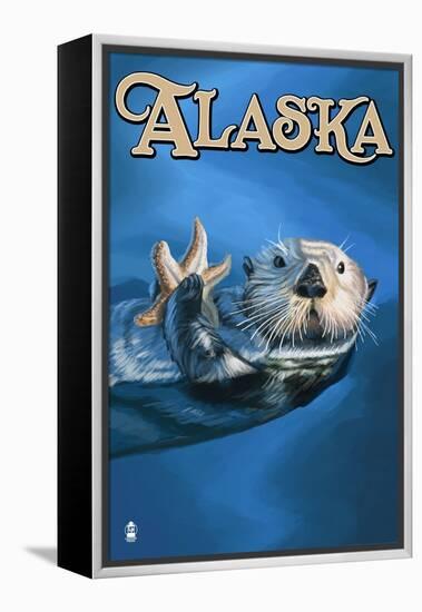 Alaska - Sea Otter-Lantern Press-Framed Stretched Canvas