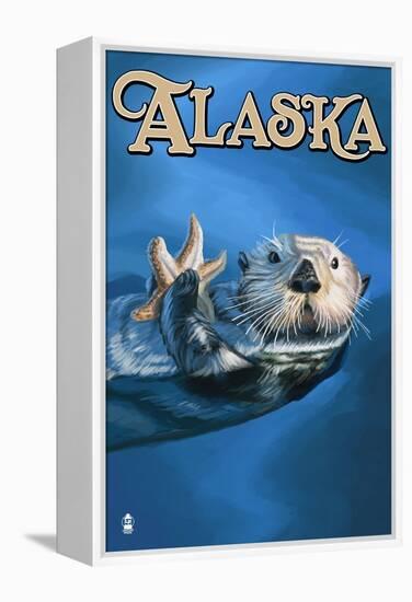 Alaska - Sea Otter-Lantern Press-Framed Stretched Canvas