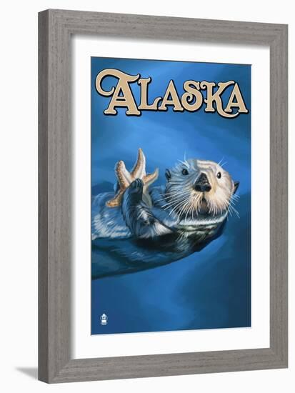 Alaska - Sea Otter-Lantern Press-Framed Art Print