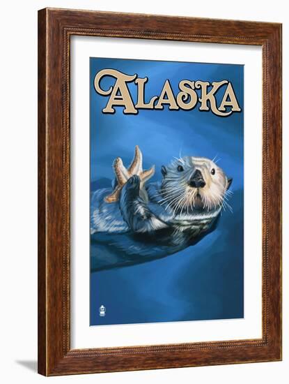 Alaska - Sea Otter-Lantern Press-Framed Art Print