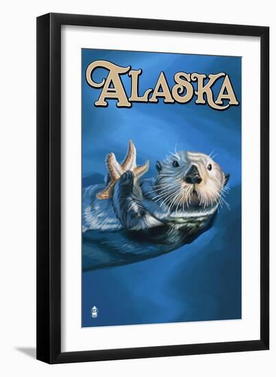 Alaska - Sea Otter-Lantern Press-Framed Art Print