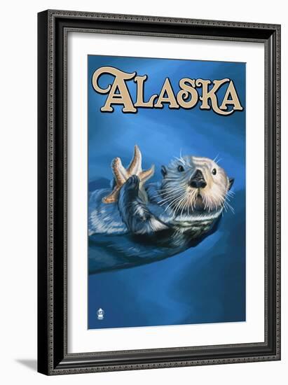 Alaska - Sea Otter-Lantern Press-Framed Art Print