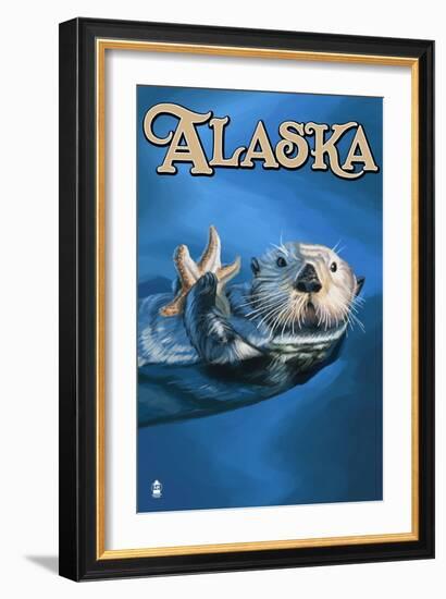 Alaska - Sea Otter-Lantern Press-Framed Art Print