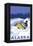 Alaska, Snowmobile Scene-Lantern Press-Framed Stretched Canvas