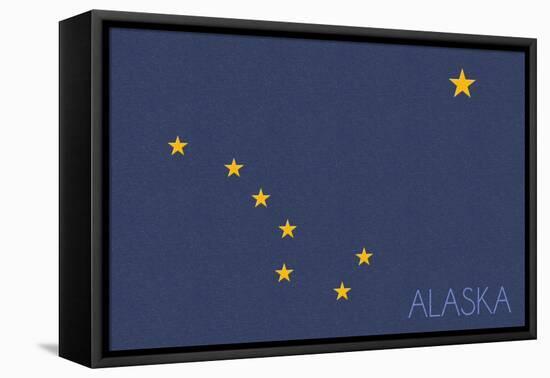 Alaska State Flag - Letterpress (#2)-Lantern Press-Framed Stretched Canvas