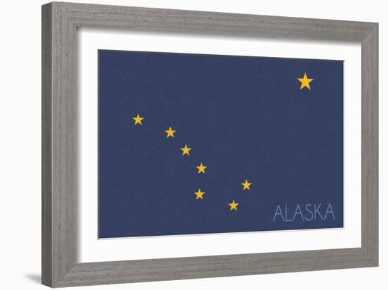 Alaska State Flag - Letterpress (#2)-Lantern Press-Framed Art Print
