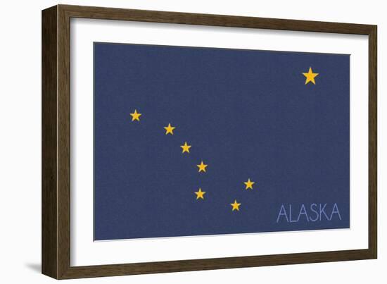 Alaska State Flag - Letterpress (#2)-Lantern Press-Framed Art Print