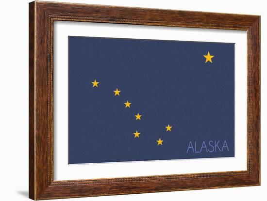 Alaska State Flag - Letterpress (#2)-Lantern Press-Framed Art Print