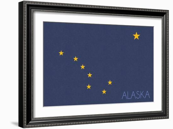 Alaska State Flag - Letterpress (#2)-Lantern Press-Framed Art Print