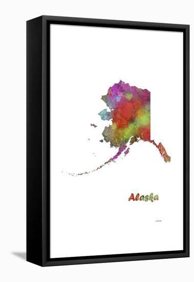 Alaska State Map 1-Marlene Watson-Framed Premier Image Canvas