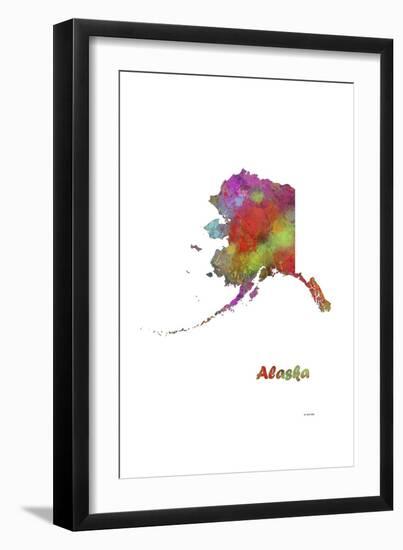 Alaska State Map 1-Marlene Watson-Framed Giclee Print