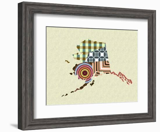 Alaska State Map-Lanre Adefioye-Framed Giclee Print