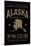 Alaska State Pride - Gold on Black-Lantern Press-Mounted Art Print