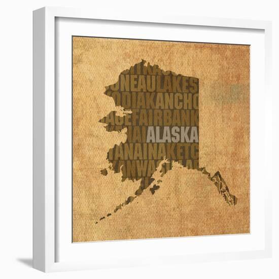 Alaska State Words-David Bowman-Framed Giclee Print