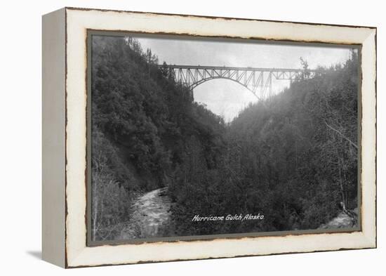 Alaska - View of Hurricane Gulch Bridge-Lantern Press-Framed Stretched Canvas