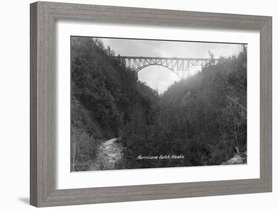 Alaska - View of Hurricane Gulch Bridge-Lantern Press-Framed Art Print