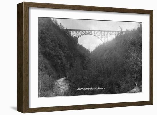 Alaska - View of Hurricane Gulch Bridge-Lantern Press-Framed Art Print