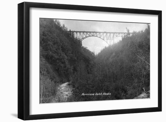 Alaska - View of Hurricane Gulch Bridge-Lantern Press-Framed Art Print