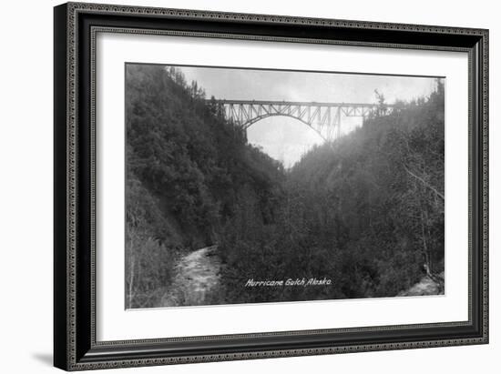 Alaska - View of Hurricane Gulch Bridge-Lantern Press-Framed Art Print