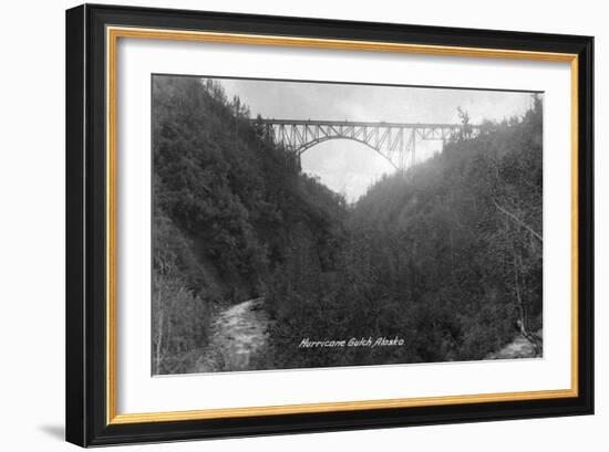 Alaska - View of Hurricane Gulch Bridge-Lantern Press-Framed Art Print