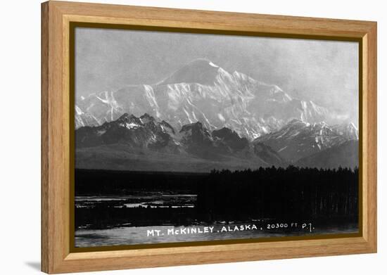 Alaska - View of Mt McKinley-Lantern Press-Framed Stretched Canvas