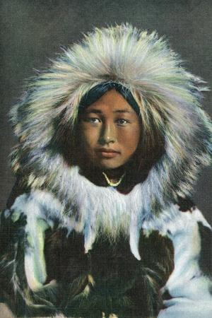 Alaska, View of Obleka, an Eskimo Native Girl in Costume' Art Print -  Lantern Press